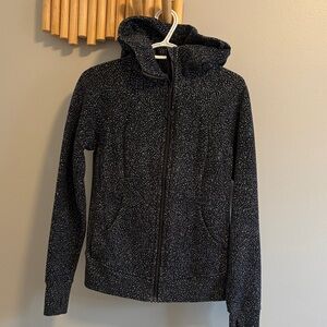 Lululemon Women’s Black Zip Hoodie Jacket with Subtle Speckle